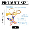 Alloy Resin Polygon Keychains KEYC-TADJ0002-03G-X-2