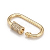 Brass Micro Pave Cubic Zirconia Screw Carabiner Lock Charms X-ZIRC-G160-21G-3