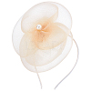 Hat Flower Mesh Organza Feathers on a Hair Band Party Headwear for Girls and Women OHAR-WH0051-009-6
