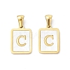 Ion Plating(IP) 304 Stainless Steel Pave Shell Pendants X-STAS-G327-01G-C-1