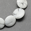 Flat Round Gemstone Natural Howlite Stone Beads Strands G-S110-21-1