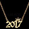 Crown Birth Year 201 Stainless Steel Pendant Necklaces for Women FS-WG4E8F2-38-1