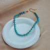 Resin Diagonal Cube Beaded Necklaces for Women WG284A3-01-4
