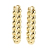 Brass Twist Rope Rectangle Hoop Earrings for Women EJEW-A072-20LG-2