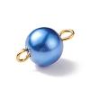 Glass Imitation Pearl Connector Charms PALLOY-JF01881-01-4