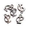 Gunmetal Plated Alloy Letter Pendants PALLOY-J718-01B-P-2