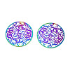 Ion Plating(IP) 201 Stainless Steel Filigree Cabochons STAS-S118-084-1