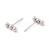 Tarnish Resistant 201 Stainless Steel Beaded Horizontal Bar Stud Earrings with 316 Stainless Steel Pin for Women STAS-K238-01P-3