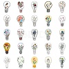 Light Bulb with Flower Pattern Self-Adhesive Picture Stickers DIY-P069-01-4