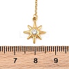 304 Stainless Steel Crystal Rhinestone Sun Long Tassel Y Necklaces for Women SA-CBA48C7-04G-3