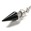 Natural Obsidian Pointed Dowsing Pendulums AJEW-P113-01P-02-3