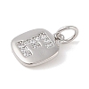 Rack Plating Brass Micro Pave CLear Cubic Zirconia Charms KK-E110-14P-E-2