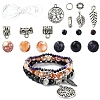 DIY Natural Fire Crackle Agate Stretch Bracelet Making Kit DIY-YW0008-50-1