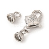 Brass Micro Pave Clear Cubic Zirconia Lobster Claw Clasps KK-U059-53P-2