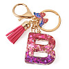 Alloy Resin Butterfly Keychains KEYC-TADJ0002-02G-B-2