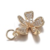 Brass Micro Clear Cubic Zirconia Pendants ZIRC-F120-043G-3