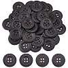 40Pcs Wood Buttons BUTT-OC0001-53B-1