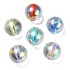 UV Plating Transparent Rainbow Iridescent Acrylic Beads OACR-F004-01-2