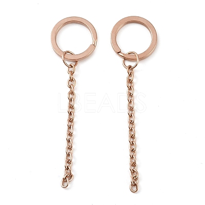 Ion Plating(IP) 304 Stainless Steel Split Key Ring Clasps X1-STAS-L226-009A-RG-1