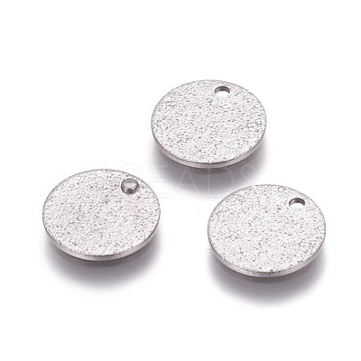 Tarnish Resistant 304 Stainless Steel Textured Pendants STAS-I098-01-10mm-P-1