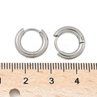 Tarnish Resistant 304 Stainless Steel Huggie Hoop Earrings X-EJEW-F111B-13mm-P-1