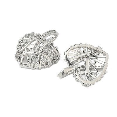 Brass Micro Pave Clear Cubic Zirconia Pendants KK-B139-01P-1