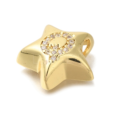 Rack Plating Brass Micro Pave Cubic Zirconia Pendants KK-I722-05G-Q-1