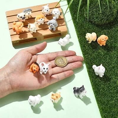 34Pcs 17 Styles Opaque Resin Dog Display Decorations RESI-CJ0005-40-1