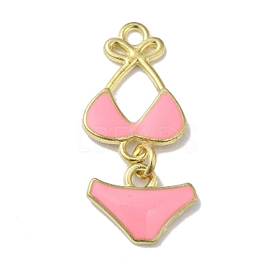 Golden Tone Alloy Enamel Pendants ENAM-O052-01G-02-1