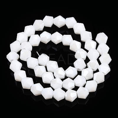 Opaque Solid Color Electroplate Glass Beads Strands LS-EGLA-A039-P6mm-A15-1