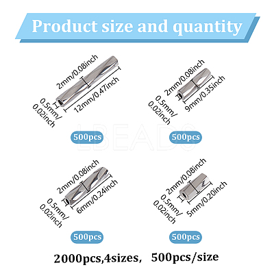 2000Pcs 4 Styles Glass Twisted Bugle Beads SEED-GO0001-09C-1