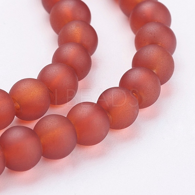 Baking Paint Transparent Glass Bead Strands GLAA-S031-6mm-06-1