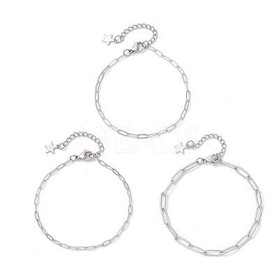 3Pcs 304 Stainless Steel Bracelets BJEW-JB12463-1