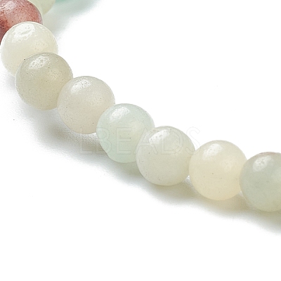 Natural Amazonite Beaded Stretch Bracelets BJEW-D446-A-31-1