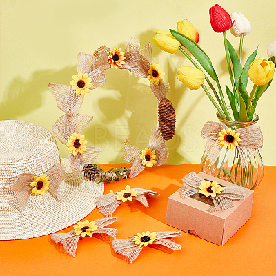 Linen Bowknot Ornament Accessories LS-DIY-WH0430-069-1