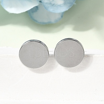 304 Stainless Steel Stud Earrings EJEW-L309-01D-P-1