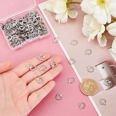200Pcs 304 Stainless Steel Open Charms STAS-DC0005-92-1