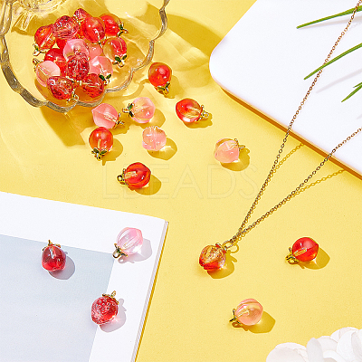30Pcs 3 Styles Handmade Lampwork Fruit Pendants LAMP-WR0001-05-1