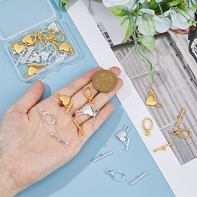 24 Sets 4 Styles Alloy Toggle Clasps FIND-FH0008-12-1
