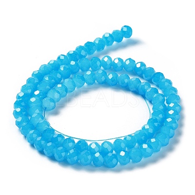 Baking Paint Imitation Jade Glass Bead Strands DGLA-A034-J8MM-A13-1