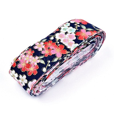 Japanese Kimono Style Floral Cotton Ribbon OCOR-I008-01B-06-1