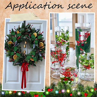 45Pcs Foam & Cloth Artificial Holly Leaves AJEW-SC0031-52A-1