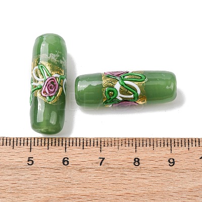 Handmade Foil Glass Beads LAMP-K039-36-1