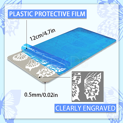 Stainless Steel DIY Nail Art Templates MRMJ-WH0092-047-1