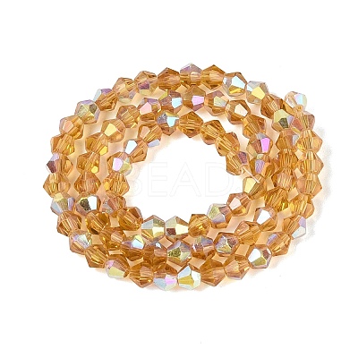 AB Color Plated Transparent Glass Beads Strands GLAA-G127-01-02P-1