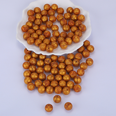 Round Silicone Focal Beads SI-JX0046A-13-1