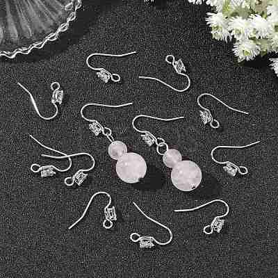 SHEGRACE Brass Pave Cubic Zirconia Earring Findings XGRQ4S735-742P-1