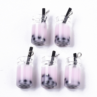 Glass Bottle Pendants X-CRES-N017-03F-1