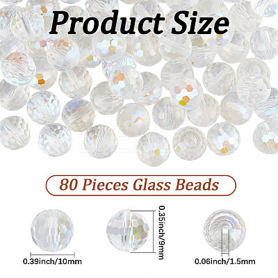 80Pcs AB Color Plated Glass Beads EGLA-PA0001-41A-1