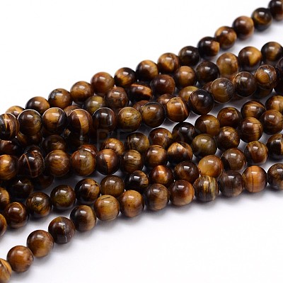 Natural Tiger Eye Beads Strands X-G-J303-11-4mm-1